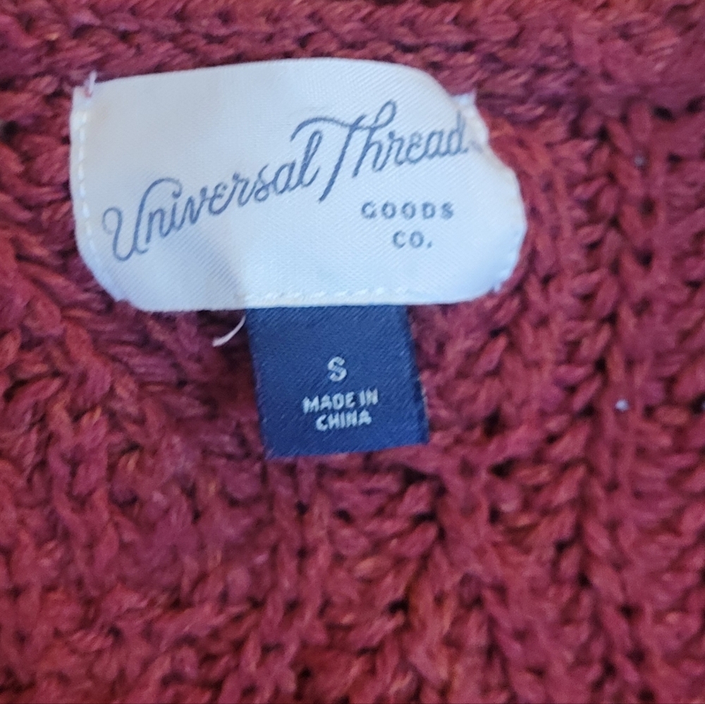Universal Thread Rust Cable Knit Open Cardigan Sm… - image 2